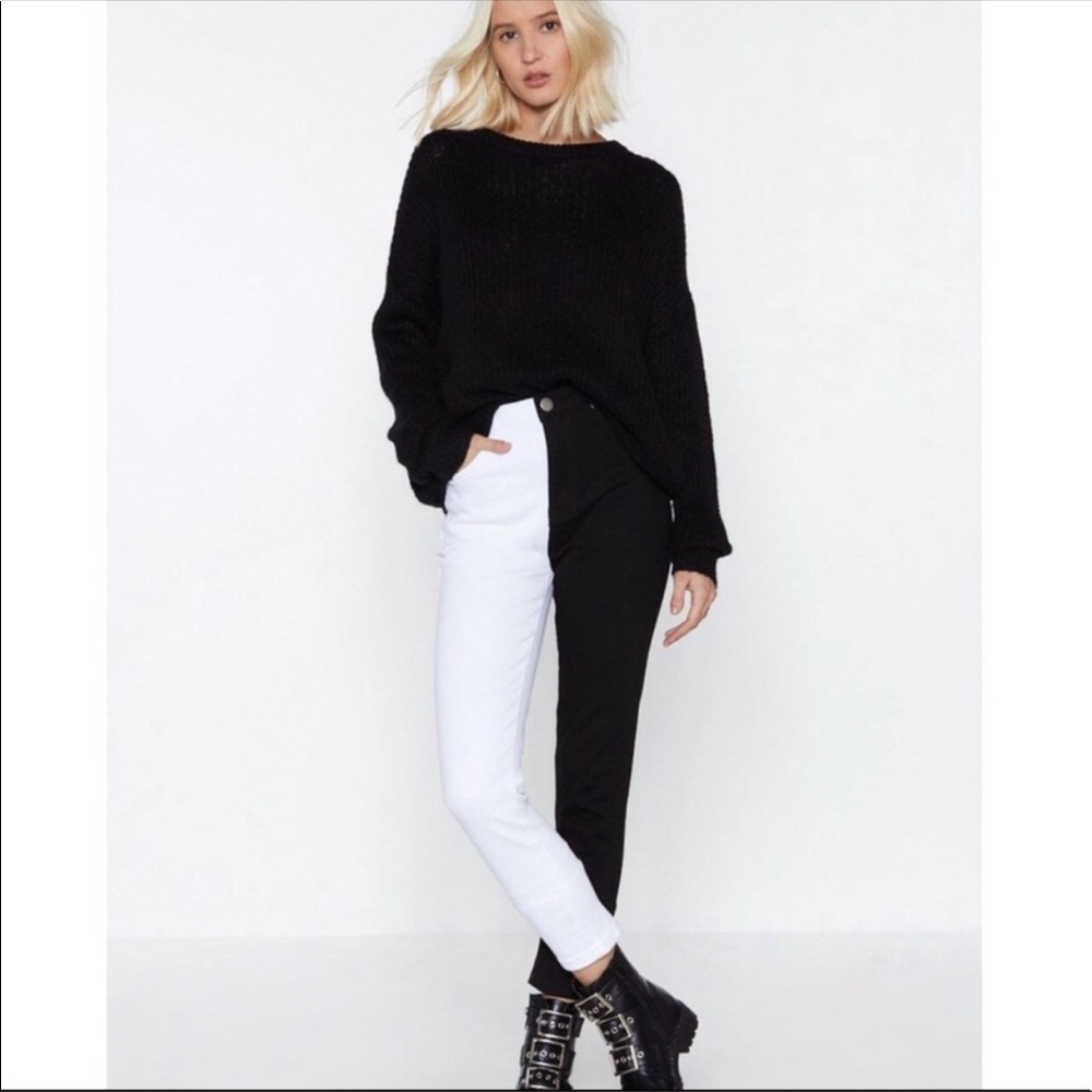 Nasty gal black and white jeans